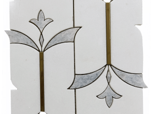 New Design Marble Waterjet Mosaic Inlay Brass Tile For Bathroom Wall